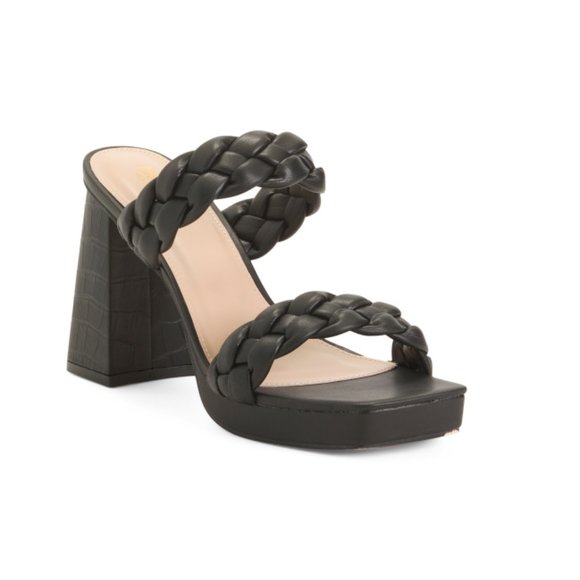 CUSHIONAIRE Intimates & Sleepwear Cushionaire Black Platform Double Braided Sandals Poshmark